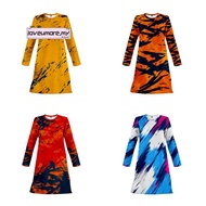 Jersey Muslimah Blouse Labuh Yellow/blue/red  Baju Jersey Muslimah Microfibe Baju Muslimah Budak Per