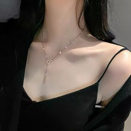 LAVANDE Korean Fashion Simple Rose Gold Letter love Necklace Titanium Steel Non-Fade Small Fresh Stu