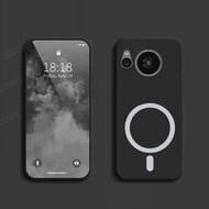 Casing For Sharp Aquos Sense7 5G Plus Matte Black Soft TPU Protective Back Cover With Magnetic Stick
