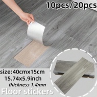 10pcs/20pcs 40cmx15cm Wood Grain Floor Tiles, PVC Floor Stickers Self-Adhesive, Peel & Stick Wear-Re