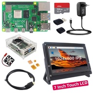 Raspberry Pi 4 Model B 2 4 8 GB RAM + 7 inch IPS Touch Screen + Holder + 64 32 GB TF Card + Fan + Po