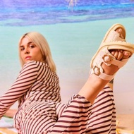 達菲厚底涼鞋 奶油白