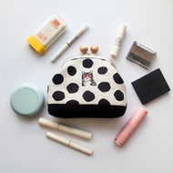 Medium Kiss Clasp Make-up Pouch / Handmade Kiss Lock Pouch | Black Cat