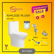 Mocha Italy / Saniware- MEGA SUPER SALES RIMLESS ONE-PC WATER CLOSET WC (MWC7602) YOO LIVING PACKAGE