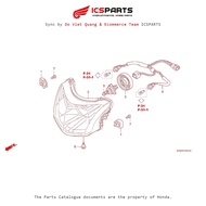 Headlight Assembly(2) (F-1-1-A) HONDA Wave A / A+ / Zx / Rsv / Alpha / Rs / S / 100S Enter Parts Cat