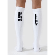 Hustlers Only Deadlift Socks - White