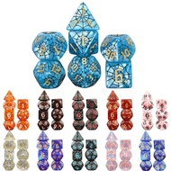 DND Dice Set 7pcs Polyhedral Dice with Spider Web Design for Board Game DND Role-playing D4 D6 D8 D1