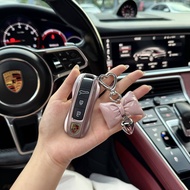 ปลอกกุญแจรถยนต์ Porsche Iceberry Pink Macan718 Panamera Taycan911 ปลอกกุญแจรถยนต์สีชมพูสดใส ABS