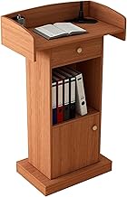 Stylish and Modern Simple Lecterns Laptop Desk Podiums With Open Storage And Drawer Podium Stand Pulpits For Churches Portable Standing Lectern