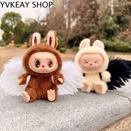 YVKEAY งานทำมือ ชุดสูทปีกตุ๊กตา ขาว  ดำ แต่งตัวขึ้น เสื้อผ้าตุ๊กตากำมะหยี่17ซม. แฟชั่นสำหรับผู้หญิง 