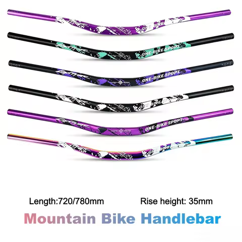 Bicycle Handlebar Downhill XC/AM Bar 720/780mm MTB Handlebar 35/50mm Riser Bar Height Aluminum Alloy