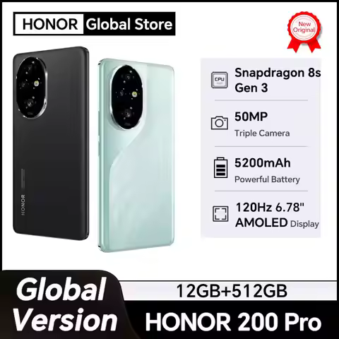 HONOR 200 Pro Global Version 6.78'' 5G Smartphone Snapdragon 8s Gen 3 120Hz AMOLED Display 5200mAh B