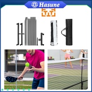 Hasune Pickleball Net 22ฟุตกรอบโลหะขนาดกับล้อตาข่ายแบดมินตันตาข่ายเทนนิสสำหรับสวนหลังบ้านกลางแจ้งในร