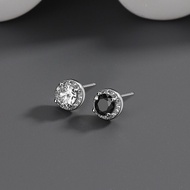 Men Men's Earrings Men's High-End Flashing Full Diamond Earrings Handsome Diamond Earrings Sterling 