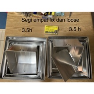 loyang aluminium segi empat biasa dan loose 3.5 inch tinggi size 5,6,7,8,9,10,11,12