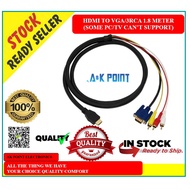 HDMI TO VGA/3RCA 1.8 METER  (SOME DEVICE CANT SUPPORT)