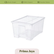 SWITZERLAND Box with lid, transparent, 57x39x28 cm/45 l