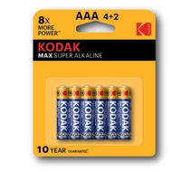 6PCS GENUINE KODAK Max AAA Alkaline Battery 1.5V - K3A-4+2