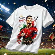 Baju Cristiano Ronaldo CR7 Portugal Jersey T-shirt 2026 World Cup Tee Cotton Comfortable Unisex Shor