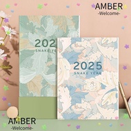 AMBER Schedules Notebook, Learning Plan Work Efficiency Planner Notebook, Portable Life Check-in 24 