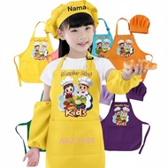 Master chef children's apron, name embroidery on the Master Chef samlon loggo hat on the apron apron