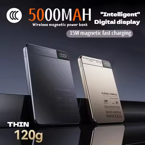 5000mAh PD22.5W Magnetic Wireless PowerBank Digital Display Fast Charging External Battery For Magsa
