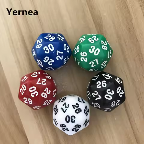 1Pcs/Lot D30 Thirty-surface 25mm Digital Dice Quality Colour Acrylic Rounded Corners Originality Dic