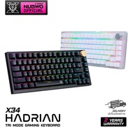 คีย์บอร์ดเกมมิ่ง Nubwo X34 Mechanical Gaming Keyboard Redsw Full RGB CIY เปลี่ยนสวิตช์ได้ สามารถใช้งานได้ทั้ง Wireless/Bluetooth สินค้าประกัน 2 ปี (แบตเตอร์รี่ 6 เดือน)