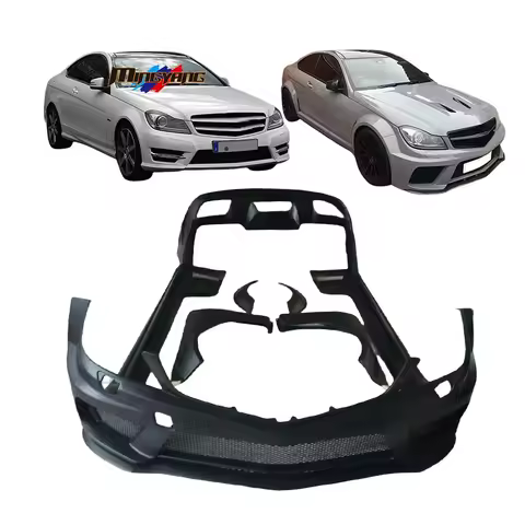 FRP Black Series C63 Car Bumper Fender Side Skirt Bodykit Part for C Class W204 Coupe 2011-2013 Body