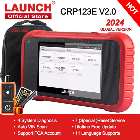 LAUNCH X431 CRP123E V2.0 Car Diagnostic Tools Auto OBD OBD2 Scanner ENG ABS SRS AT Code Reader DPF 7