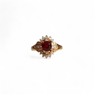 0.6Ct Orangy Red Spinel Ring in 14k solid gold
