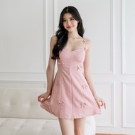 KEYCLOTHINGLINE - Jennie Bowy Dress | Cute Mini Dress | Ribbon Coquette Dress