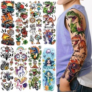 52 Pcs Temporary Tattoo for Kids Full Arm Mermaid Butterfly Cat Truck Dinosaur Rocket Planet Cute An