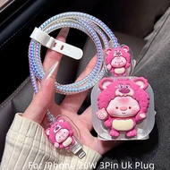 Cute Losto Charger Protector/Cord Protector/Charging Cable Protector Cute Cartoon Compatible for iPh