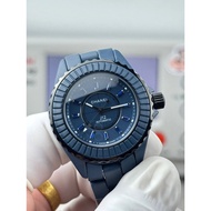 New Style Blue Ceramic Material Chanel J12 Series Women's Watch 33mm Transparent Bottom Machinery Al