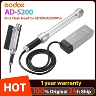 Godox AD-S200 Stick Flash Head for AD200/AD200Pro 200W Stick Flash Head with 360 Transparent Flash T