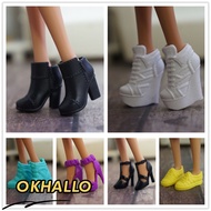 OKHALLO 1/6 Dolls Boot Female Plastic Foot Length 2.2cm High Heels Shoes
