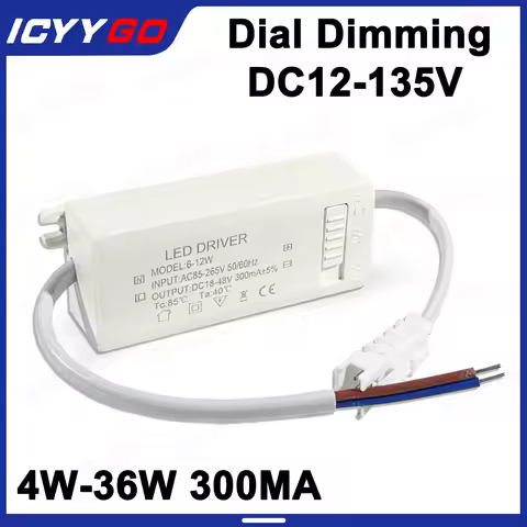 4-7W 8-12W 12-18W 18-24W Adjustable LED Driver Power Supply With Three-Speed Dial And Flicker-Free D