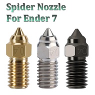 2pcs Ender-7 Nozzle 3D Printer Parts M6 High Speed Copper Plated Hard Steel Spider Nozzles For Ender