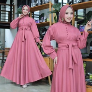 Eid DressHopylovy Wanita Fitri Maxi Party Dress/ Shakila Material + Belt