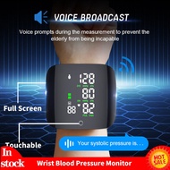 Rechargeable Smart Touch LCD Screen Voice Wrist Blood Pressure Monitor Digital Automatic BP Tonometer Heart Rate Sphygmomanometer