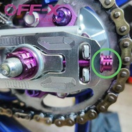 OFF-X Titanium GR5 Screw Chain Adjuster Screw Ejas Rantai Motor Skru M6 Crown Head Titanium Screw Fu