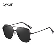 Cyxus แว่นกันแดดโพลาไรซ์ Aviator สำหรับผู้ชายเลนส์ TAC UV400 การป้องกันกรอบไม่สม่ำเสมอพร้อมการออกแบบ