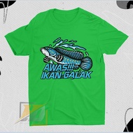 Baju anak channa kaos anak laki-laki 1-12 tahun gambar ikan channa Cana Awas ikan galak terlaris/Ba