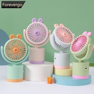 FOREVERGO Colorful Cartoon Mini Desktop Fan Indoor Outdoor Portable USB Rechargeable Handheld Shakin