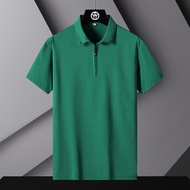 Summer Men Polo Shirts Solid Color Zipper Short Sleeve Polo Shirt Turn Down Collar Men Tops Business T-shirt