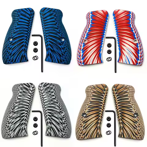 1 Pair Custom G10 CZ75 Grip Handle Patches For CZ 75/85 Compact, CZ P-01, P100, C100, T100, PCR, CZ 