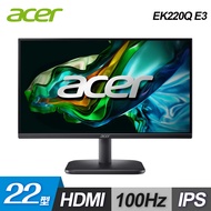 【Acer 宏碁】EK220Q E3 22型 IPS 100Hz 抗閃螢幕【福利良品】