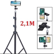 [ TRIPOD Only ] 2.1m Iron Tripod Light Stand Multipurpose Tripod 2.1m Black