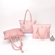 College bag | Puffy Bag Pink Series | Women's Tote Bag | Puffy Bag | Laptop Bag